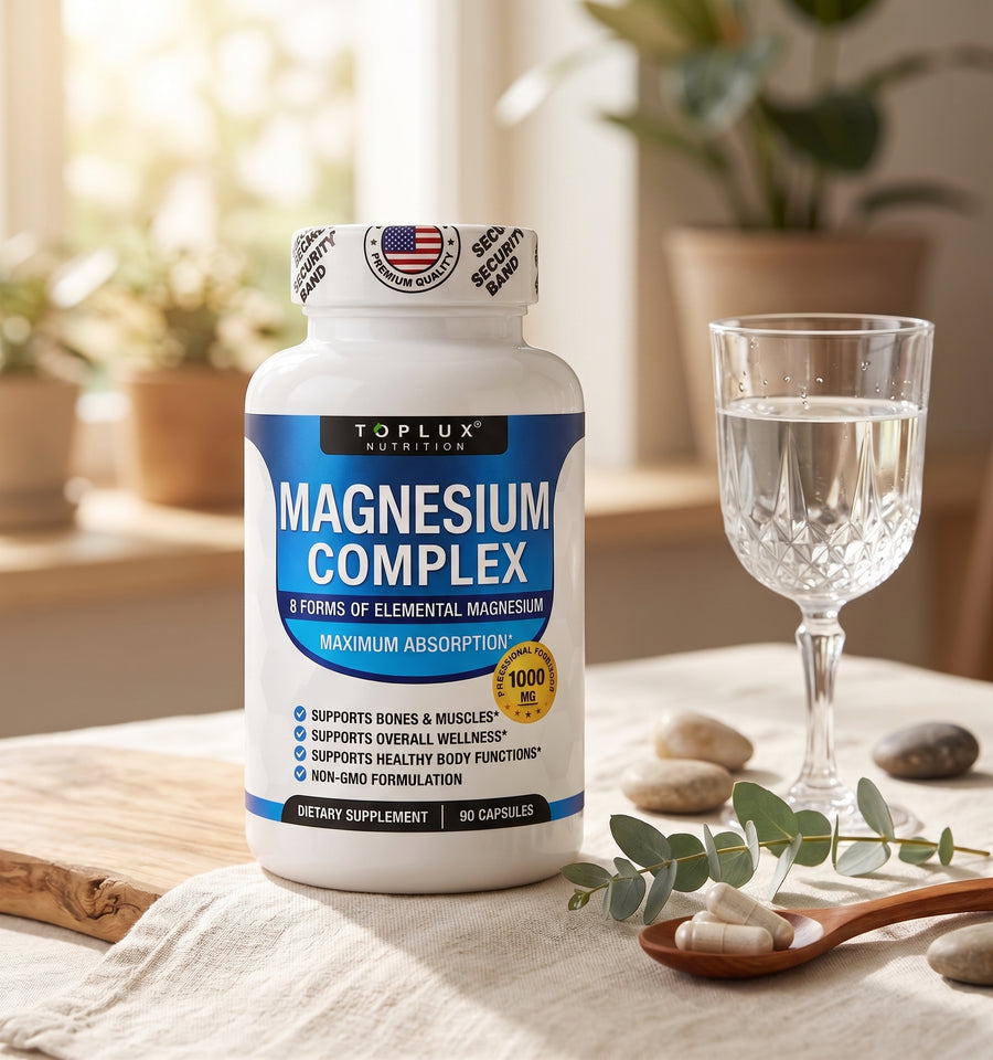 Magnesium Complex con 8 formas de magnesio, frasco de 90 cápsulas