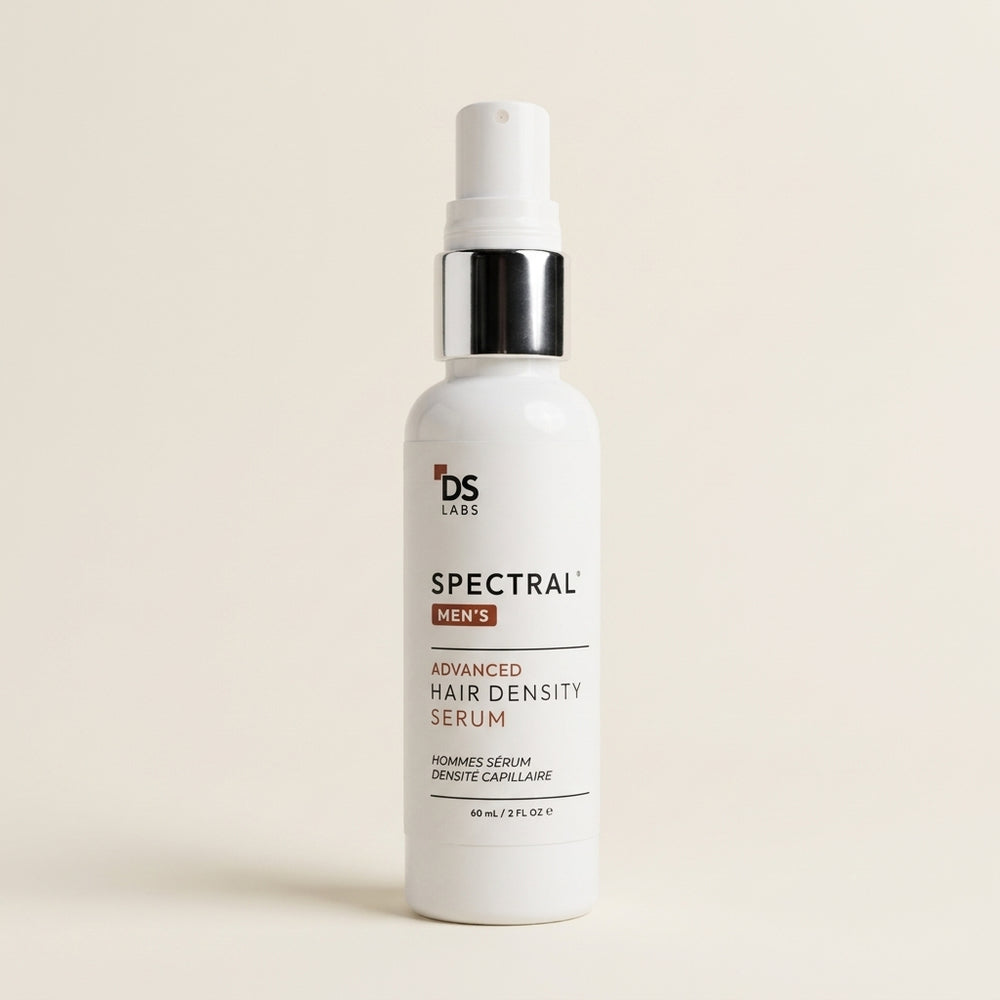 Spectral Men's Advanced Hair Density Serum 60 ml sobre fondo marfil